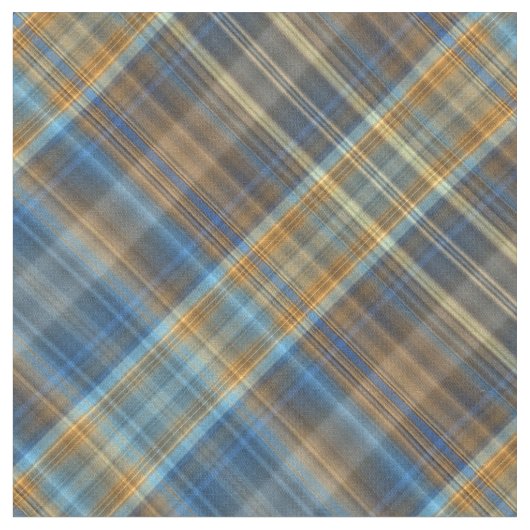 Tissu Plaid bleu et orange (Fermer)