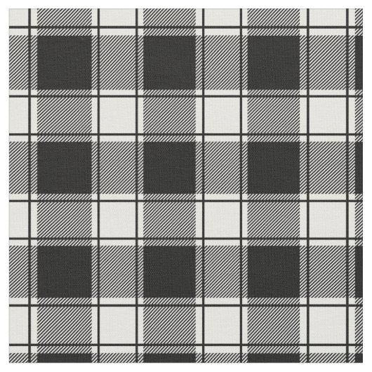 Tissu Plaid Buffalo blanc et noir (Fermer)