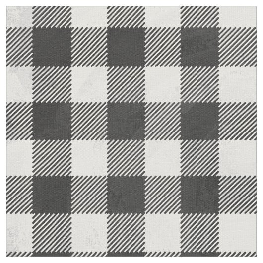 Tissu Plaid Checkered noir et blanc (Fermer)