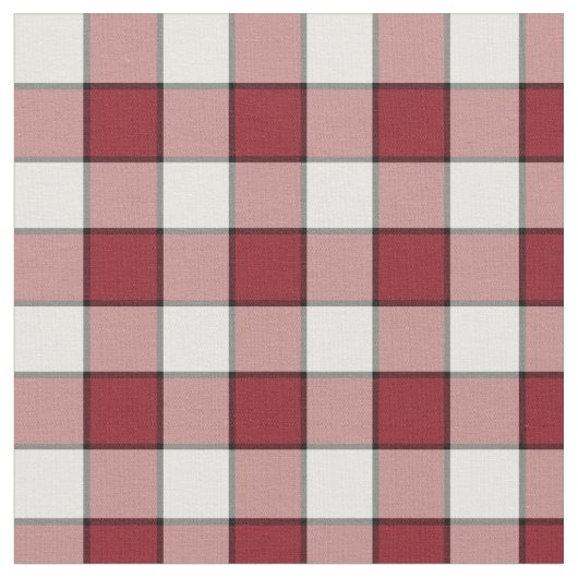 Tissu Plaid Checkered rouge et blanc vintage (Fermer)