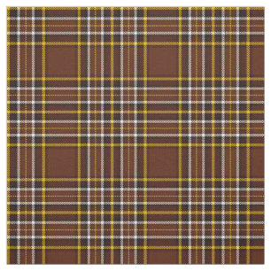 Tissu Plaid chocolat, avec bande or/blanc/noir