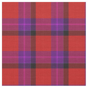 Tissu plaid dans un Motif marron rouge violet