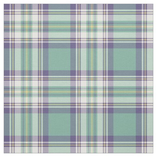 Tissu Plaid d'Aqua, pourpre et jaune (Échantillon)