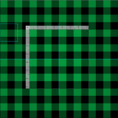 Tissu Plaid de bison vert clair et noir Chevron (Carreau)