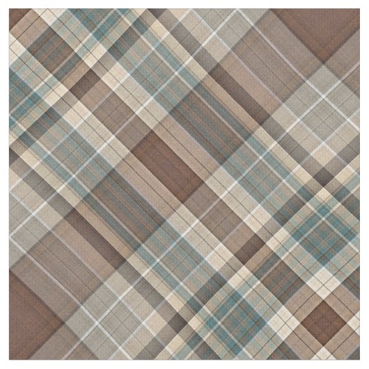 Tissu Plaid de brun bleu (Fermer)