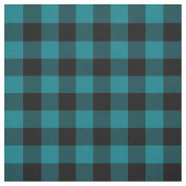 Tissu Plaid de buffle noir et turquoise foncé (Échantillon)