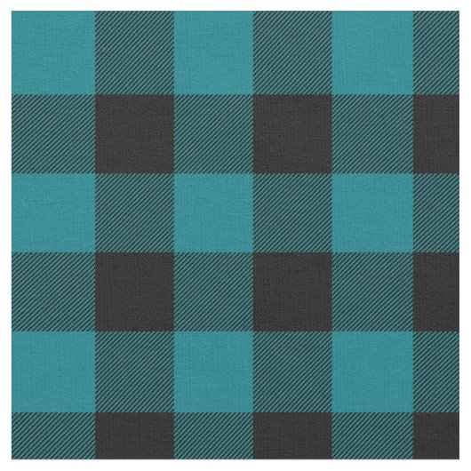 Tissu Plaid de buffle noir et turquoise foncé (Fermer)