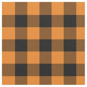 Tissu Plaid de buffle orange et noir