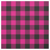 Tissu Plaid de buffle rose et noir chaud (Échantillon)