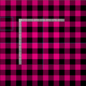 Tissu Plaid de buffle rose et noir chaud (Carreau)