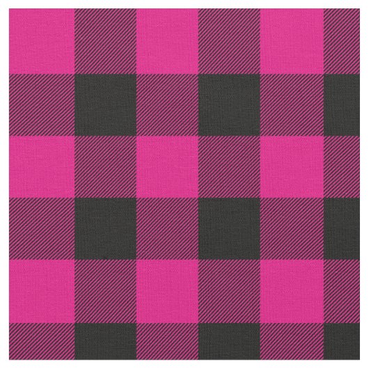 Tissu Plaid de buffle rose et noir chaud (Fermer)