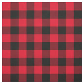 Tissu Plaid de buffle rouge et noir brillant (Échantillon)