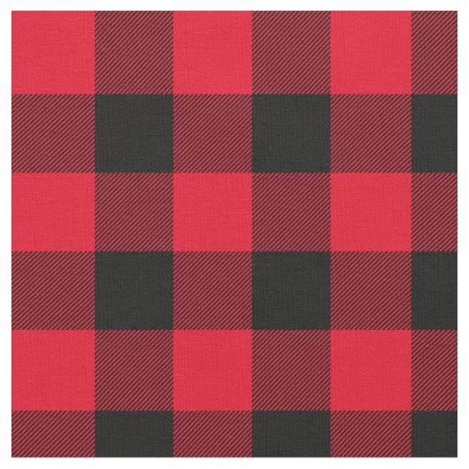 Tissu Plaid de buffle rouge et noir brillant (Fermer)