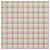 Tissu Plaid de cru de roses indien et de vert de chaux (Échantillon)