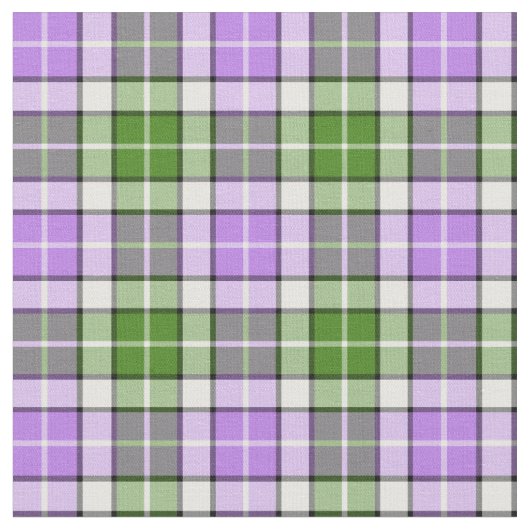 Tissu Plaid de lavande, de vert, et blanc (Fermer)