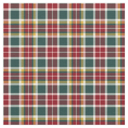 Tissu Plaid écossais rouge, vert, et jaune vintage (Fermer)