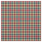Tissu Plaid écossais rouge, vert, et jaune vintage (Échantillon)
