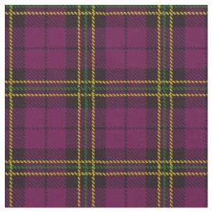 Tissu Plaid léger de prune - jaune, rayure noire verte