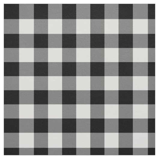 Tissu Plaid noir et blanc audacieux de guingan (Échantillon)