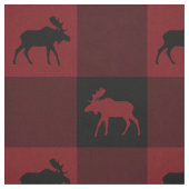 Tissu Plaid noir rouge de contrôle d'orignaux (Échantillon)