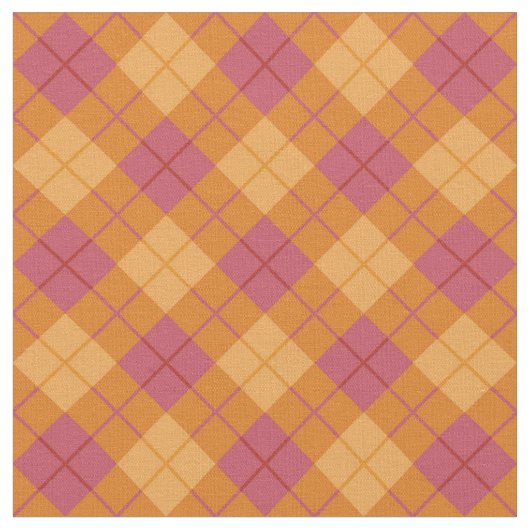 Tissu Plaid polarisé dans l'orange et le rose (Fermer)