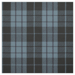 Tissu Plaid rayure noire/bleue de gris bleu Artic,