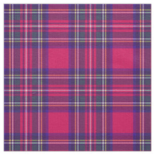 Tissu Plaid rose fushia, bleu/vert/or/blanc