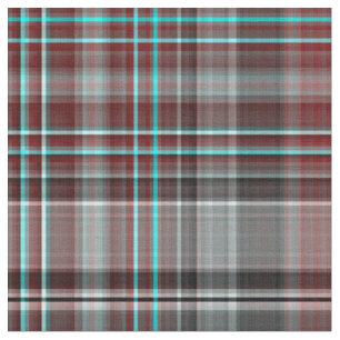 Tissu Plaid rouge, gris et turquoise