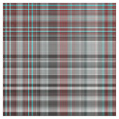 Tissu Plaid rouge, gris et turquoise (Échantillon)