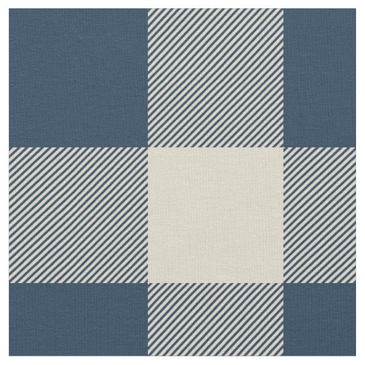 Tissu Plaid Russe Navy et Buffalo Beige (Fermer)