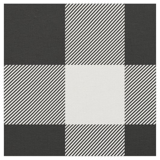 Tissu Plaid rustique de bisons noirs et blancs (Fermer)