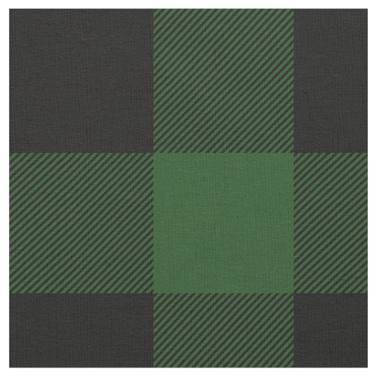 Tissu Plaid rustique de bisons verts et noirs (Fermer)
