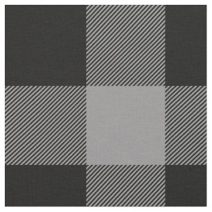 Tissu Plaid rustique gris et noir de buffle