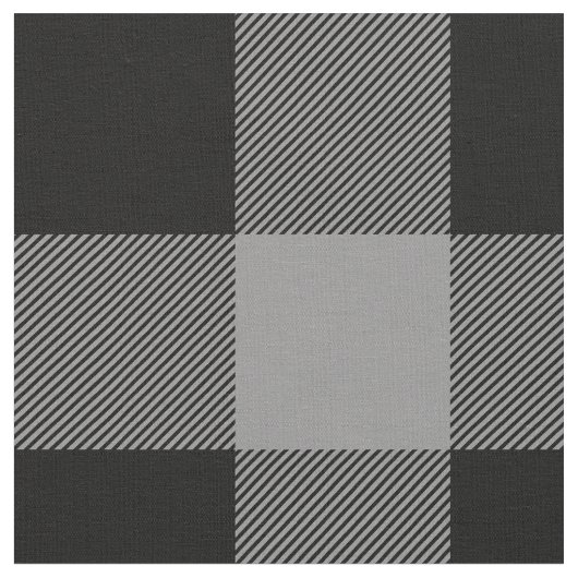 Tissu Plaid rustique gris et noir de buffle (Fermer)