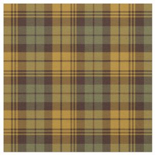Tissu Plaid rustique vert et or