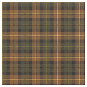 Tissu Plaid rustique vert-foncé et orange