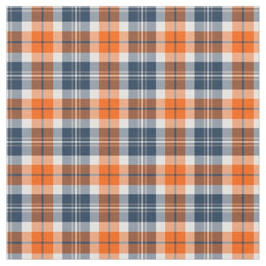 Tissu Plaid sportif orange et bleu (Fermer)
