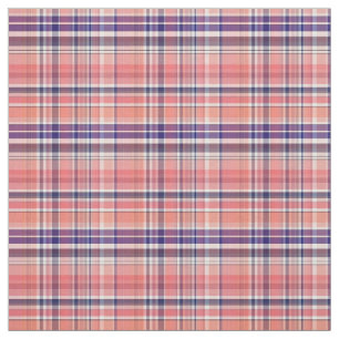 Tissu Plaid Sz3#2 de style de lt Coral Navy Wht Preppy