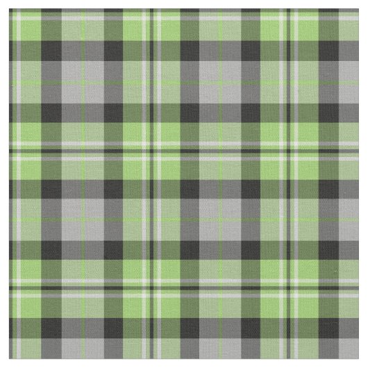Tissu Plaid vert clair, gris, noir et blanc (Fermer)