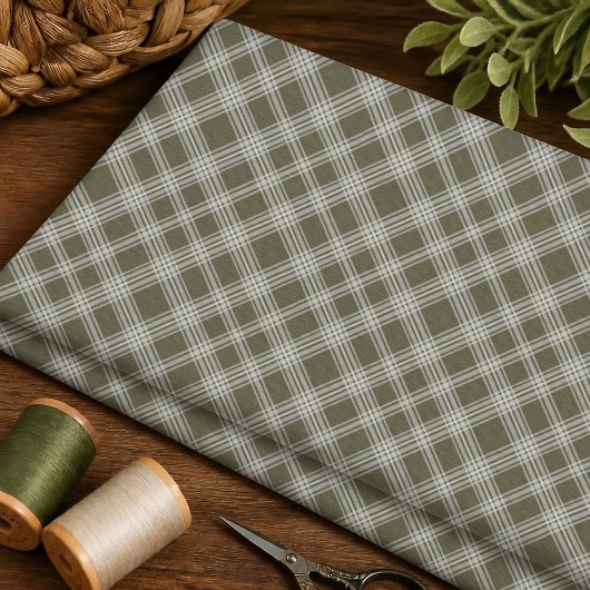 Tissu Plaid Vert Sauge Classique