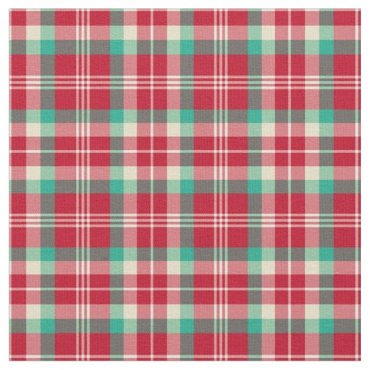 Tissu Plaid vintage rouge de Noël (Fermer)