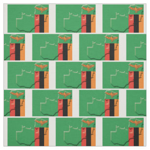 Tissu Plan du DRAPEAU ZAMBIE
