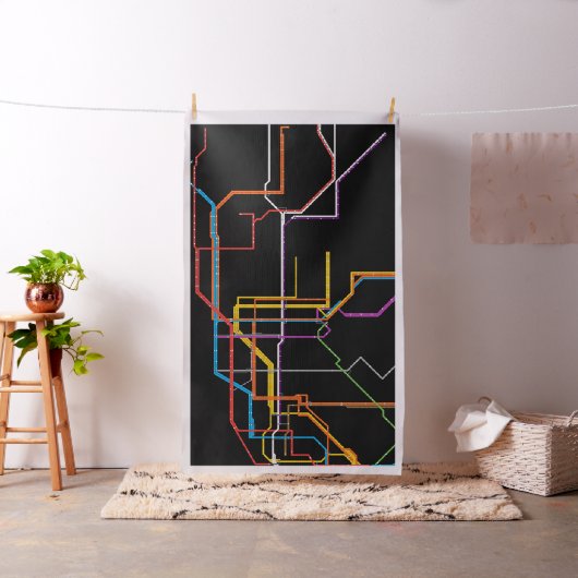Tissu Plan du métro de la ville (In Situ)