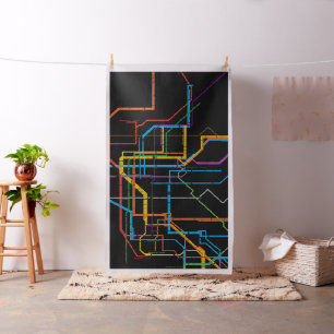 Tissu Plan du métro de la ville
