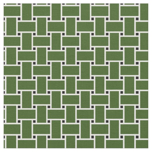 Tissu Plan motif du panier de tissage vert de forêt (Fermer)
