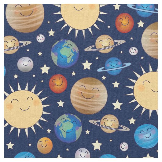 Tissu Planètes de l'espace extra-atmosphérique Système s (Fermer)