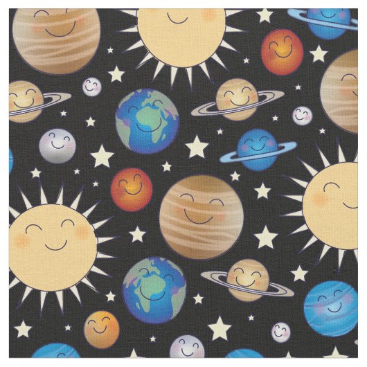 Tissu Planètes de l'espace extra-atmosphérique Système s (Fermer)