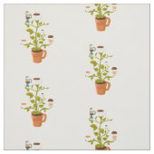 Tissu Plante café (Échantillon)