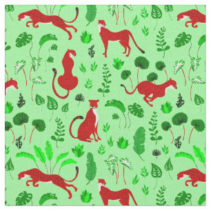 Tissu plante de christmas leopard cheetah monstera