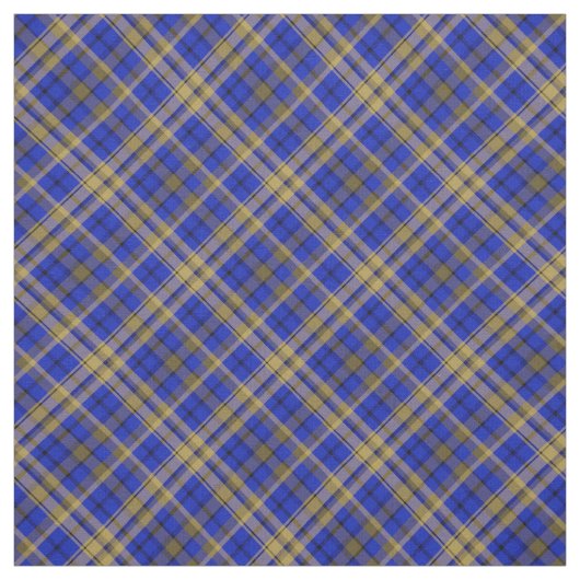 Tissu Plaque de tartan bleu et jaune (Échantillon)
